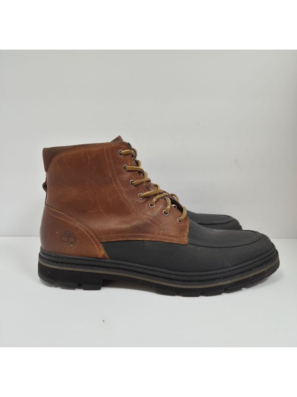 Timberland Men's Brown & Black Port Union Leather Boots US Size 10.5